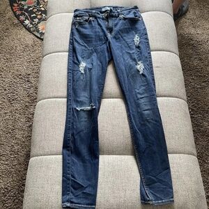 7 For All Mankind B(air) The Ankle Skinny Jeans Women’s Size 29 Distressed Dark